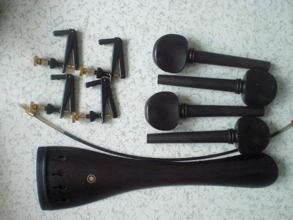 

2 Sets Ebony Cello fitting with Fine tuner & tail guts all in 4/4