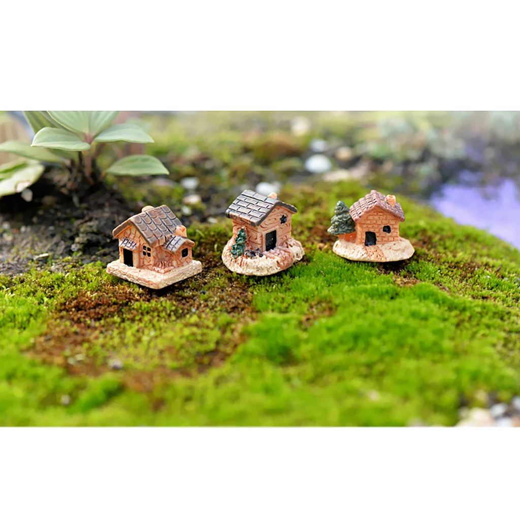 3 предмета Мини DIY украшения Домик из полимерной глины садовый цветочный горшок Micro пейзаж для декорированы горшок