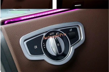 

Left hand drive Chrome Matt ABS Dashbaord Inner Head light Switch Button Cover Trim for Mercedes Benz E Class W213 2016 2017