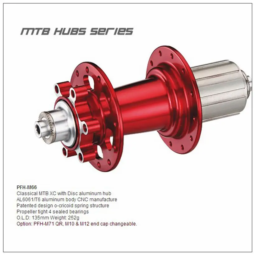 high quality enduro bearing MTB hub powerway m66 disc brake hub front 100mm rear 135mm with