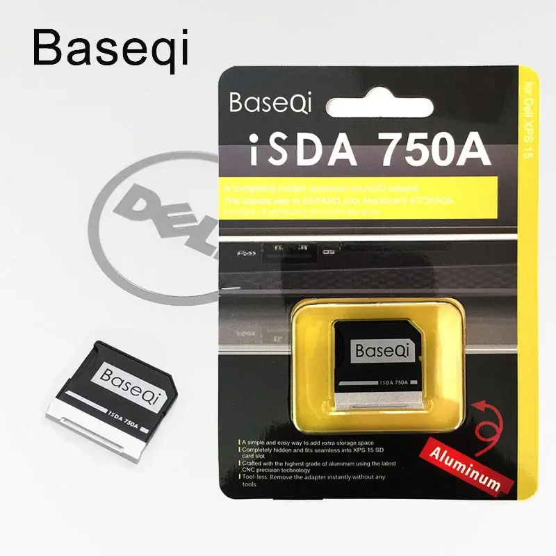 Новый BaseQi microSD карты адаптер 750A Ниндзя Стелс диск металлический adaptador для Dell XPS 15 "9550 Micro SD Card Reader adaptador