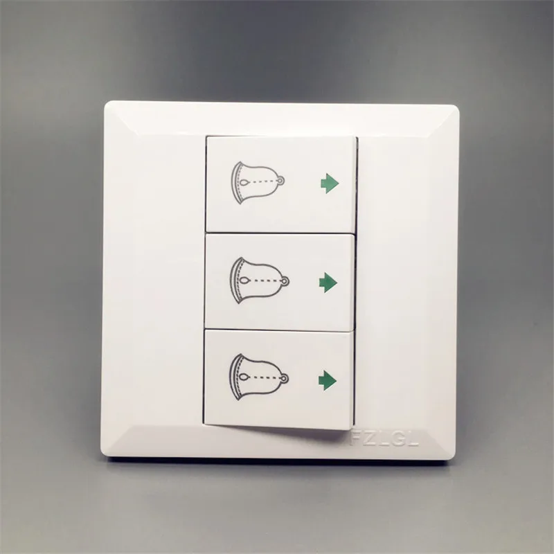 Free Shipping, 3 Gang Luxury Wall Doorbell Switch, Push Button Doorbell