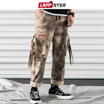 

LAPPSTER Japanese Streetwear Camo Cargo Pants Men 2020 Overalls Mens Hip Hop Joggers Pants Male Straight Pocket Sweaptpants Belt