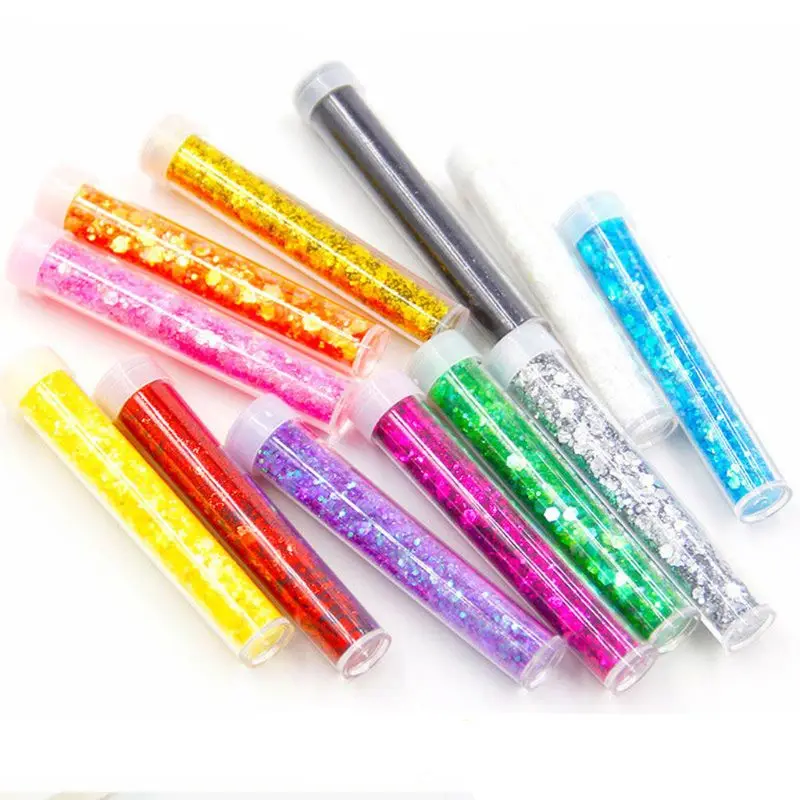 

Kids Sequin/Glitter Filler Clear/Fluffy Slime Box Toys Charms Lizun Modeling Clay DIY Kit Accessories Christmas Gifts 12 Color