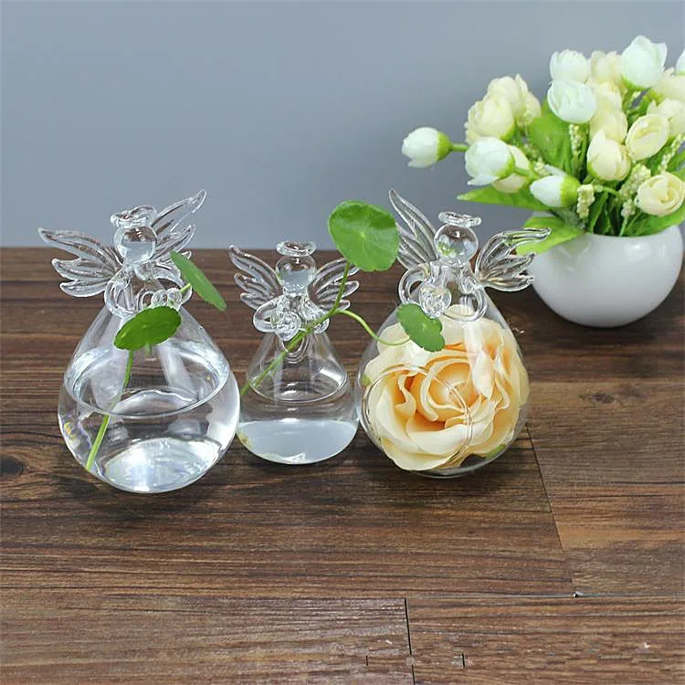 Модный дизайн ангельское моделирование прозрачный подвесной стеклянный гидропонный ваза для цветов DIY Террариум для растений контейнерные горшки