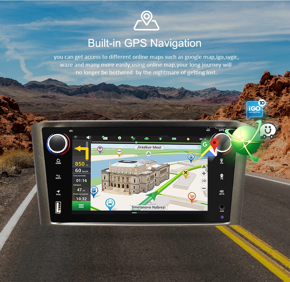 Sale Android 9.0 IPS 2G RAM Car DVD Stereo Player For Toyota Avensis/T25 2003-2008 Car PC Head 1 Din GPS Navigation Video Multimedia 2