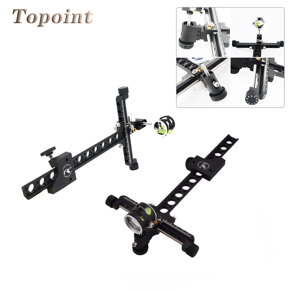 

Hunting Shooting 1 Pin 0.059" Compound Bow Sight with Micro Adjust Long Pole for Archery