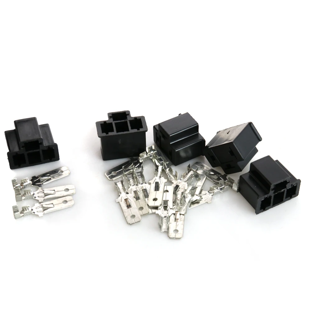 5sets H4 HB2 9003 3Pin 7.8mm HID Bulb Xenon Light Socket Kit Male Plug