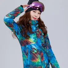 GSOU зимняя женская лыжная куртка для сноубординга ветроустойчивый Влагоустойчивый термический зимний костюм женская верхняя спортивная одежда куртка