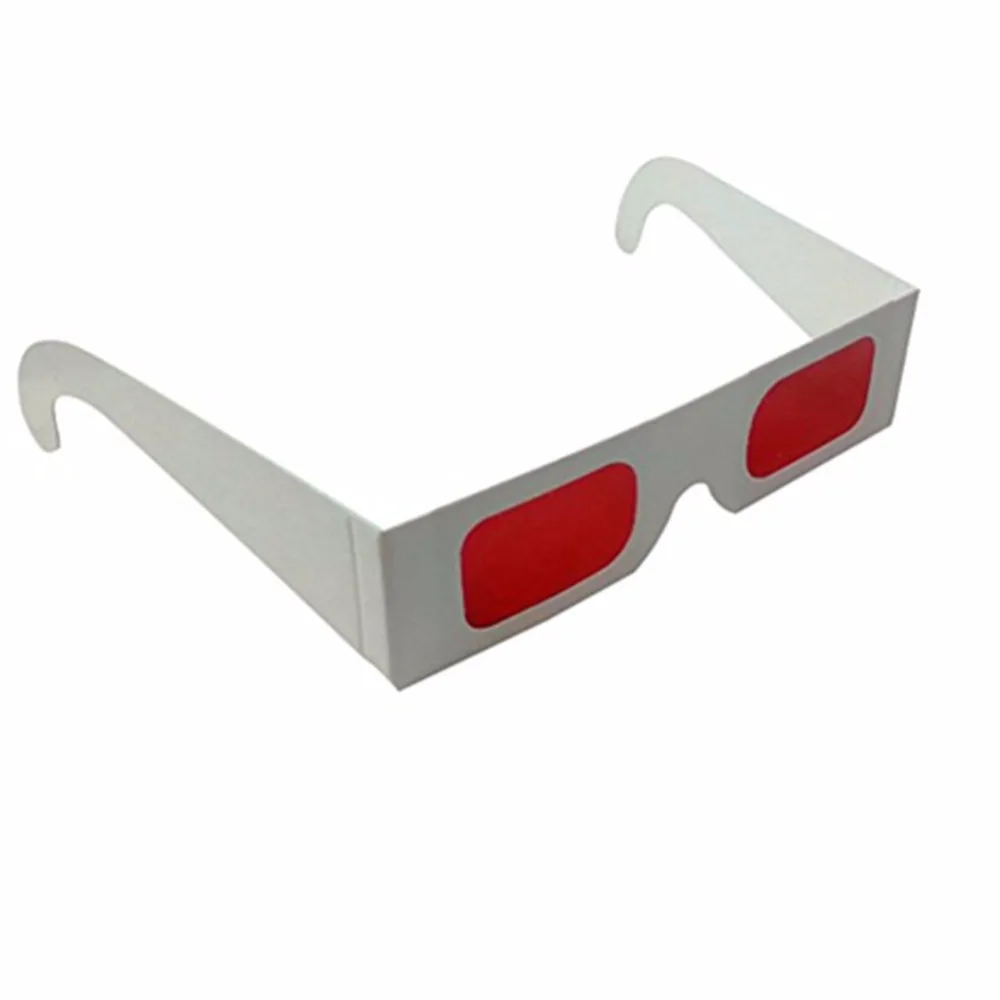 

20pcs Eco-friendly White Paper Decoder 3d Glasses With Red Red Lens,3D Secret Reveal Viewers Promotions Glasses