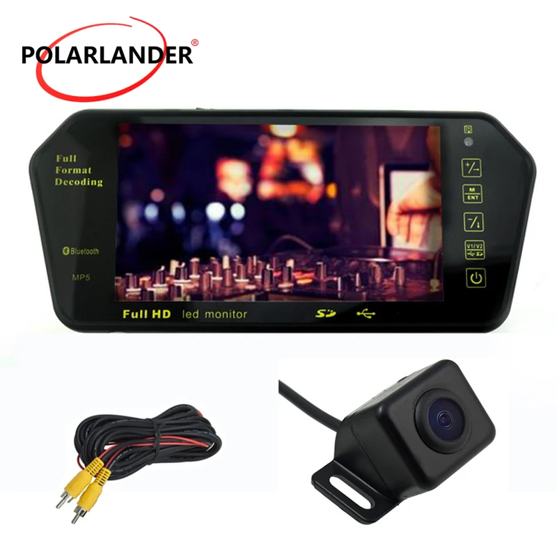7 Inch TFT LCD Display MP5 USB/SD/FM Parking System 12-24V Car Mirror Monitor 800*480 Transimitter Night Vision Rear View Camera |