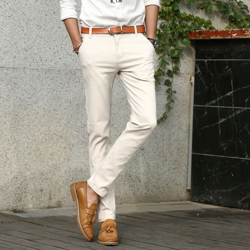 Mens British Style Slim Chino Soft Denim Stretch Jeans