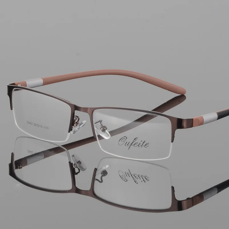 Модные титановые оправа для очков без оправы, брендовые дизайнерские мужские очки, очки для чтения, оптические линзы prescpriton - Цвет оправы: Коричневый