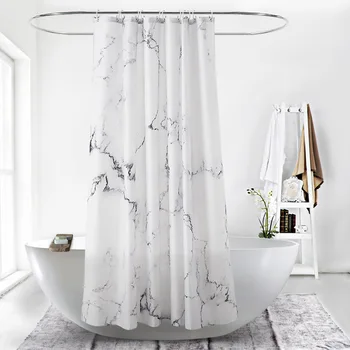

72x72 inch Digital Print Polyester Home Bathroom Decor PA Coating Waterproof Marbling Pattern Shower Curtain