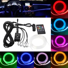 RGB Luce Ambiente 8 Colori FAI DA TE Lampada Atmosfera Auto Luce Interna 1.5 W LED Per Auto Decorativi in Fibra Ottica A Distanza spia di controllo