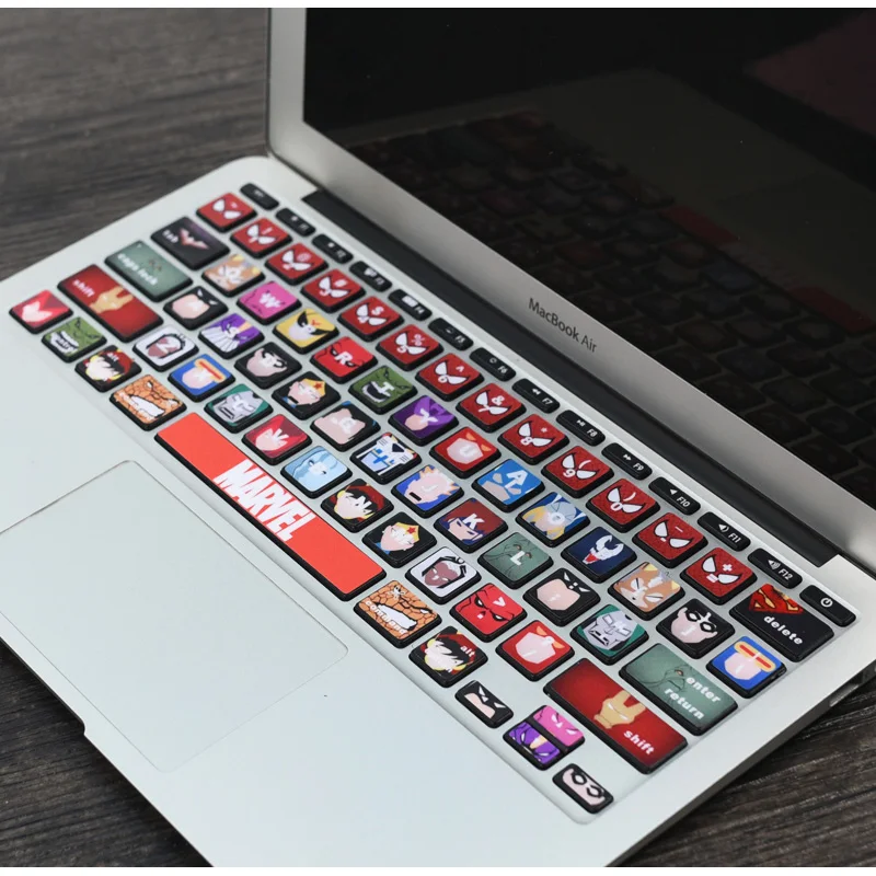 Наклейки на клавиатуру для Mac Book Air11 13 для ноутбука, полупрозрачные силиконовые компьютерные стандартные раскладки букв, чехлы на клавиатуру