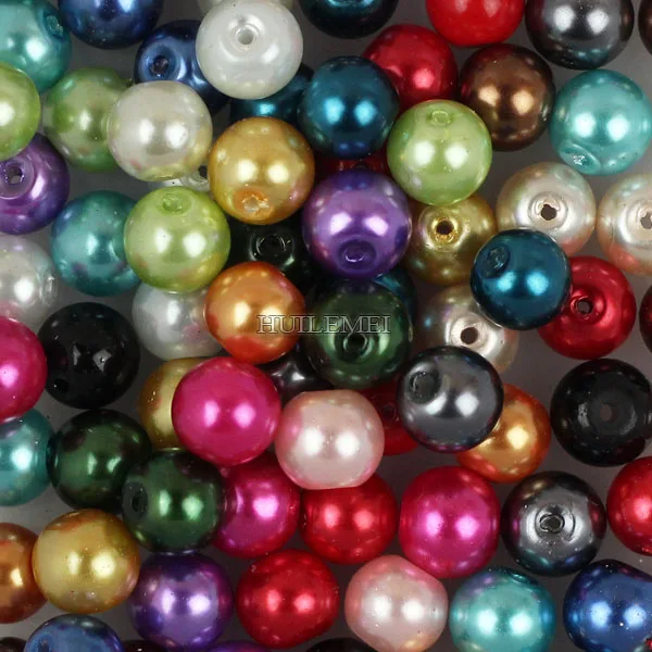 

Wholesale 4/6/8/10/12MM Mixed Glass Pearl Loose Spacer Beads Imitation Pearl Beads for DIY Jewelry Making Bracelets Necklaces
