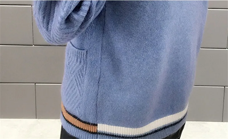 2019 для женщин с длинным рукавом Вязание кардиган свитер демисезонный Дамская мода v-образным вырезом карман повседневные свободные плюс