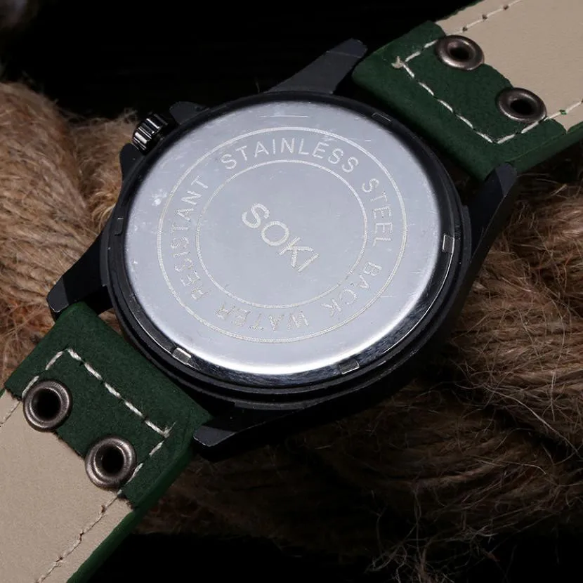 Винтажные мужские водонепроницаемые Дата спортивный кожаный ремешок Кварцевые армейские часы магнитные часы из нержавеющей стали часы relojes para mujer Q