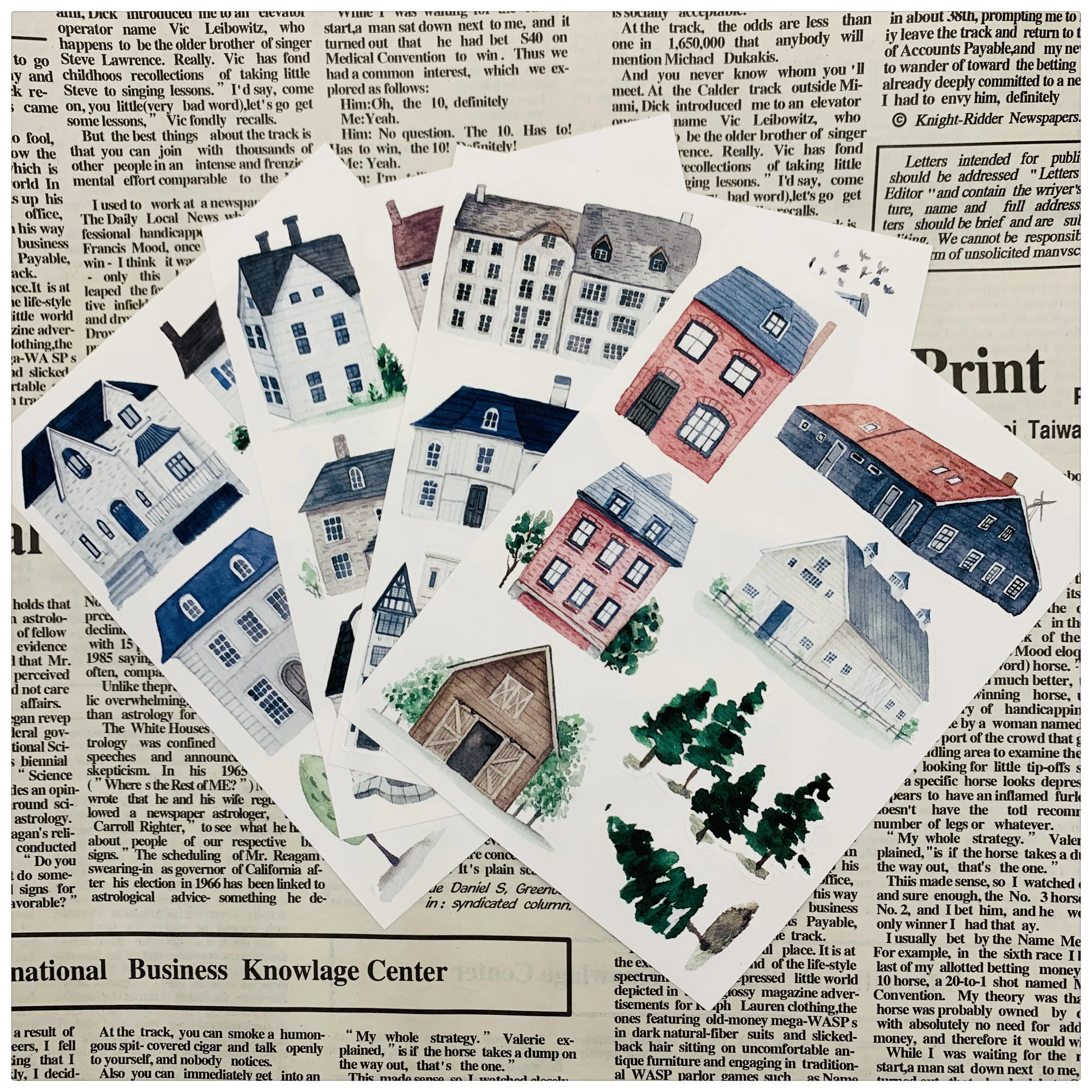 

40pcs Simple architecture and lovely house decoration stationery sticker diy diary scrapbooking label sticker stationery