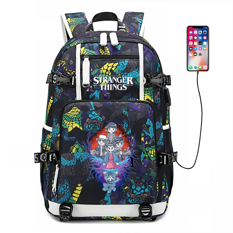 Странные вещи 3 USB порта рюкзак сумка для ноутбука дорожная сумка рюкзак Сумка косплей школьная книга сумка подарок - Цвет: Style 7