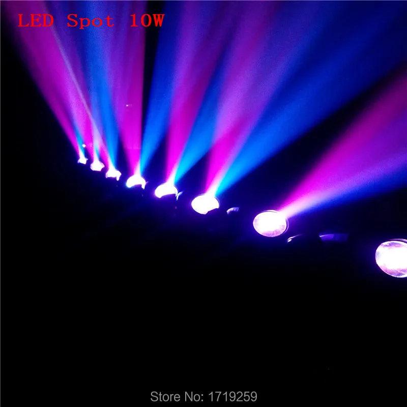 Fast Shipping DMX Stage Spot Moving 8/11 Channels LED 10W 7 colors Moving Head 7 differnt spots Light