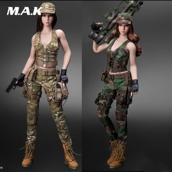 

1/6 Scale Sexy Female Solider Military Combat Clothes Suit CT014 Clothes Set & Head Accessory Model for 12'' Action Figure Body