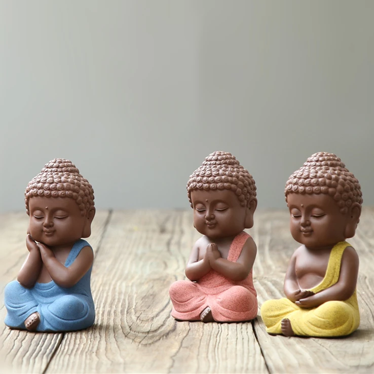yixing zisha tea pet small Buddha home garden deocration house warming gift new