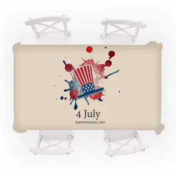 

140cm x 180cm Independence Day Table Cloth Linen Tablecloth Kitchen Decor Dining Table Cover Cartoon character rectangular