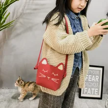 Маленькая сумка на плечо для маленькой принцессы из искусственной кожи, сумки-мессенджеры с милым котом, маленькая квадратная сумка, Детский кошелек для ключей, детские сумки для мальчиков Kabelka