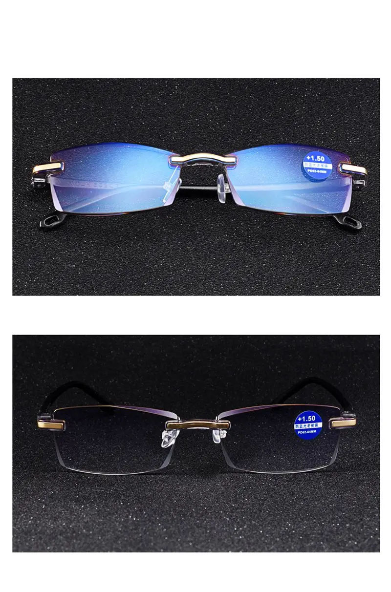 QIFENG очки для чтения Для мужчин Для женщин без оправы алмазные диоптрии пресбиопические очки мужской+ 1,0+ 1,5+ 2,0+ 2,5+ 3,0+ 3,5+ 4,0 QF267