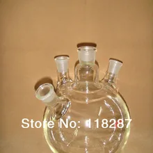 3000 мл, 24/29, 4, с круглым вырезом, на плоской подошве, Стекло фляга, 3L, четыре шеи, неделю в целом в зеленой стены, лабораторная стеклянная колба