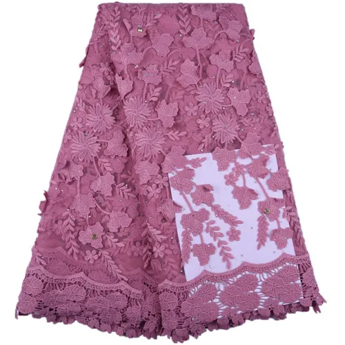 Красивые розовые африканские кружевные ткани высокое качество кружева нигерийское Тюлевое кружево ткань для платья французское клетчатое кружево ткань 1598 - Цвет: As Picture