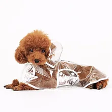 Складной Водонепроницаемый прозрачный плащ от дождя одежда платье с цветной каймой для щенка собака Пудель дождевик для домашних животных