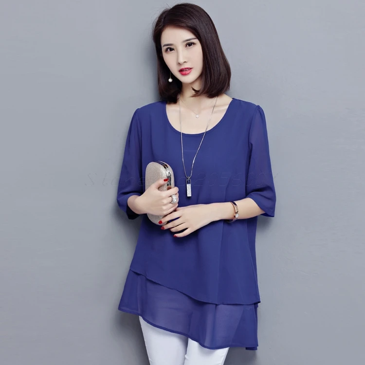 2019 Summer Kimono Vintage Black Chiffon Women Blouse Shirt Plus Size Ruffle Womens Tops and Blouses Blusas Camisas Mujer m-5XL