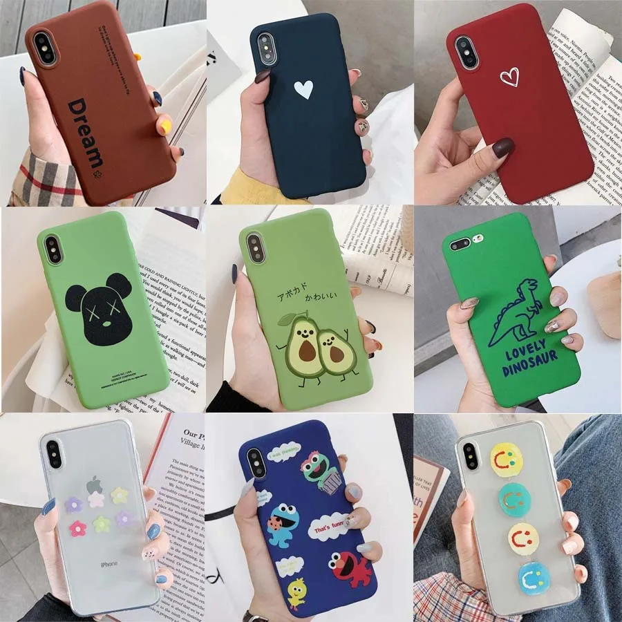 

Fashion Matter Soft TPU Cell Phone Back Protector Cover Case for iphone 5 5S 6 6S 7 8 Plus Funda for iphone X XS XR XS MAX