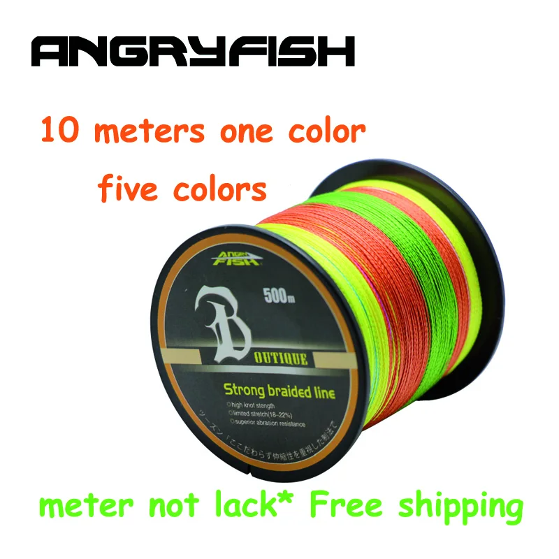 ANGRYFISH Brand 4 Strands 500M PE Braided Fishing Line Super Strong