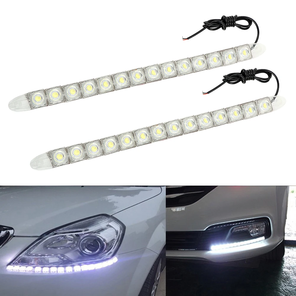 2Pcs Set LED Car DRL Daytime Running Lights Auto Day font b Lamp b font Car