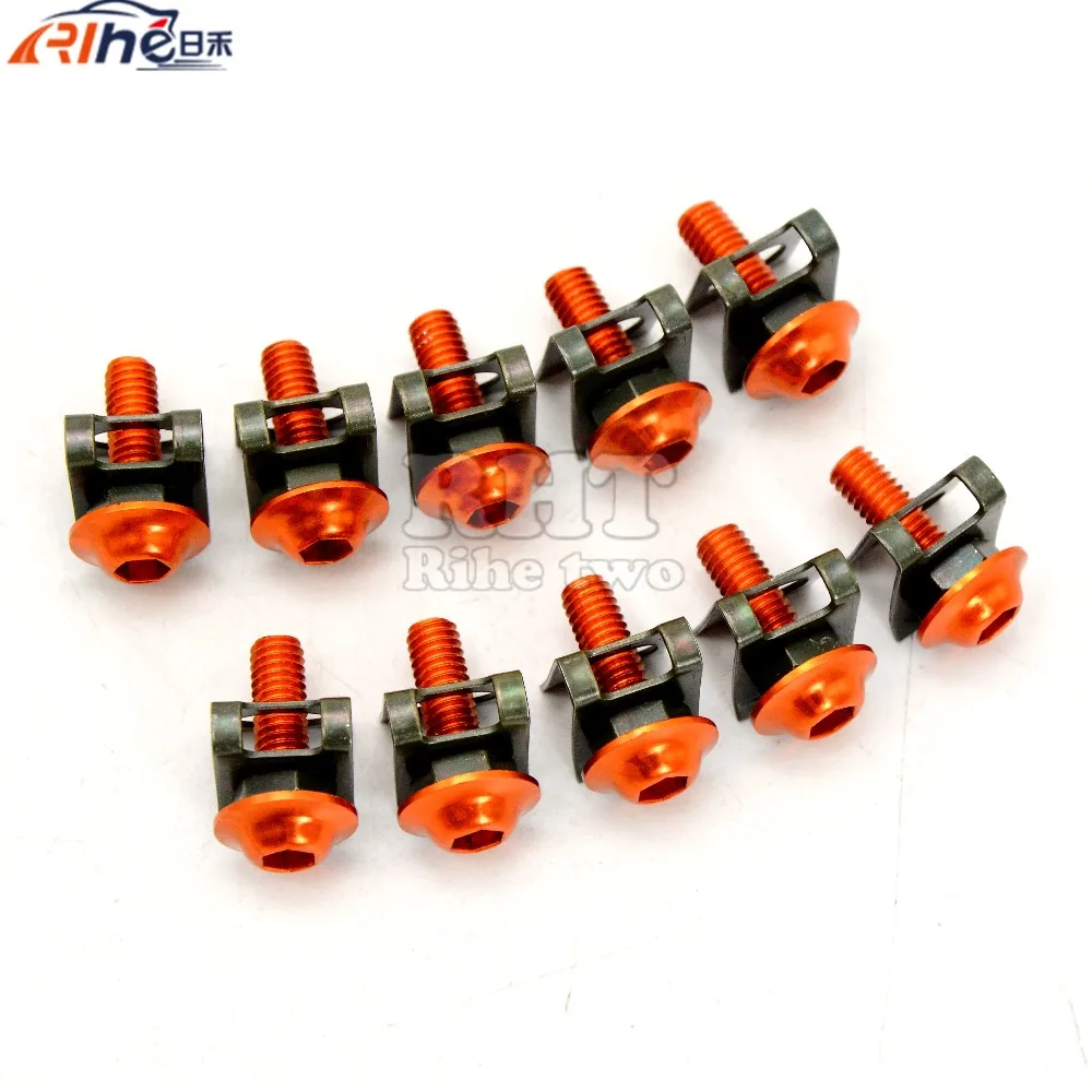 10 Pezzi 6Mm Viti Corpo Carenatura Moto Per Moto Rc 125 Rc 390 350 Sx-F 125 Sx 50 Sx 125 Exc 690 Smc R