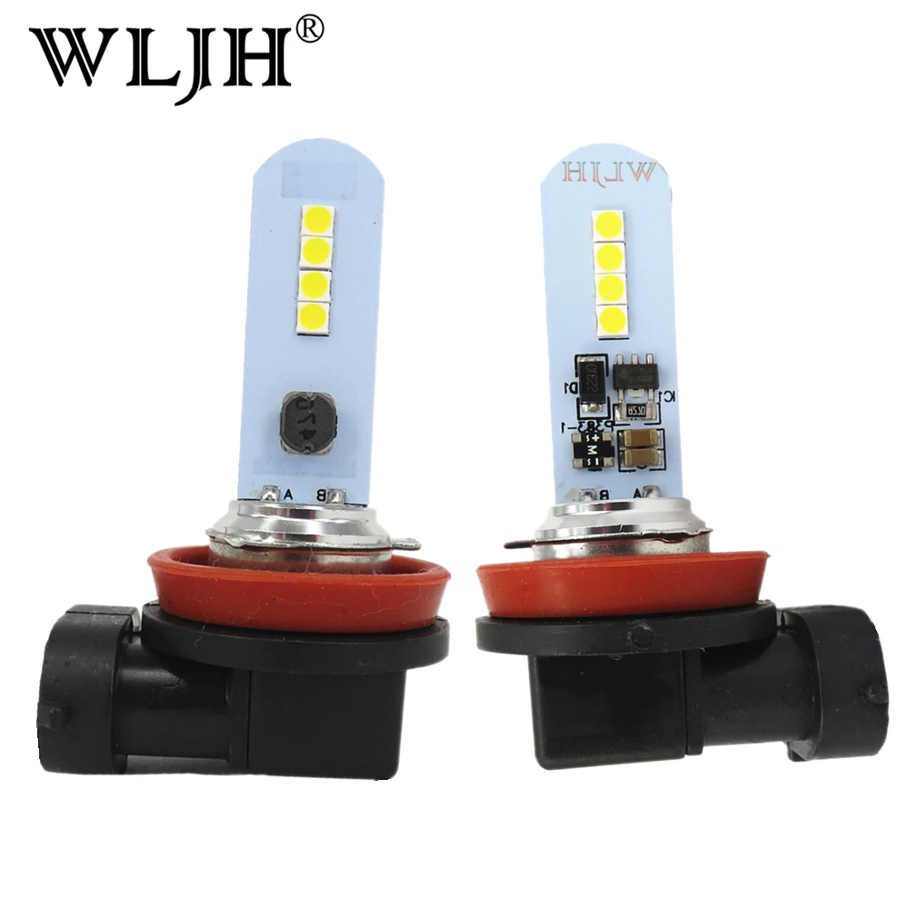 WLJH 2x Car Front Fog Lights DRL Daytime Running Light H8 LED Bulbs