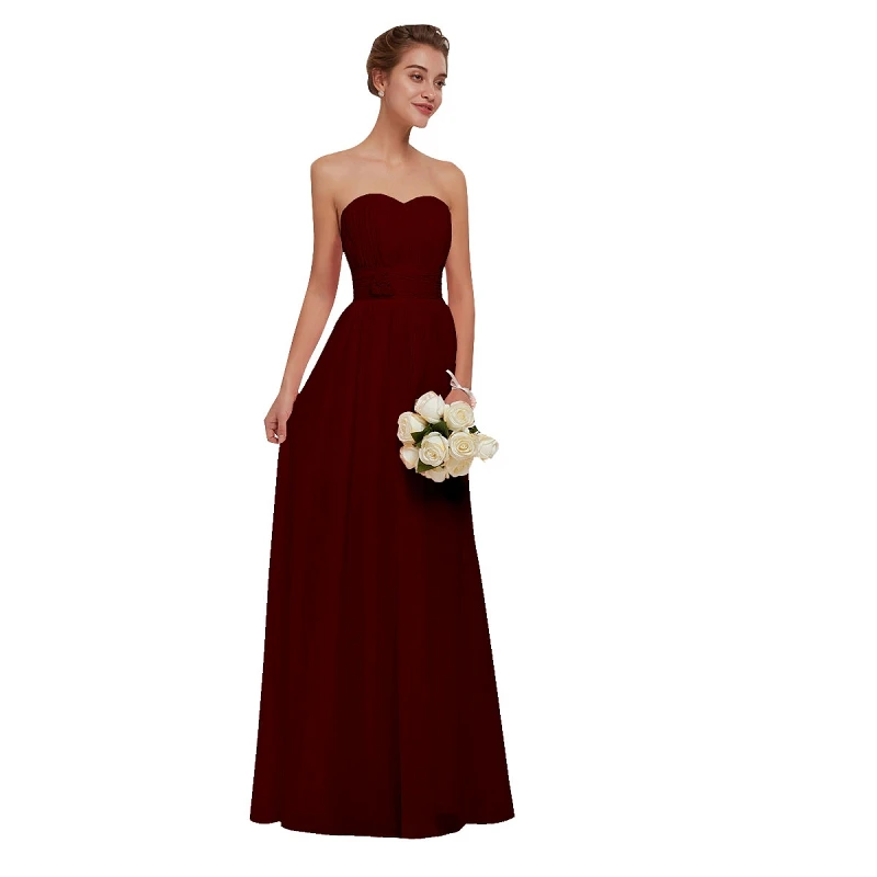 Vestidos de Dama de Honra Longo para as Mulheres Tamanho a Linha sem Mangas Festa de Casamento Vestidos de Baile Beleza Emily Borgonha Chiffon Mais 2021 3 Beleza emily borgonha chiffon vestidos de dama