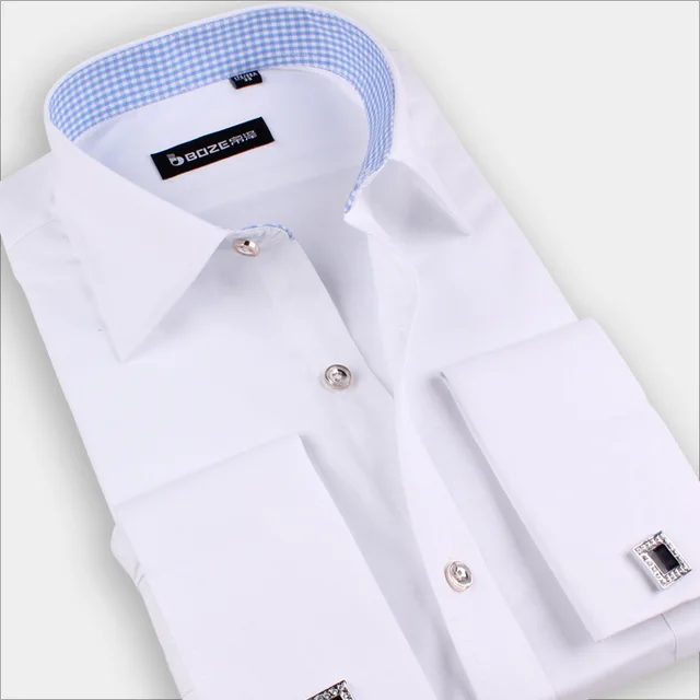 Fashion mens cufflink shirts High Quality long sleeve french cuff dress