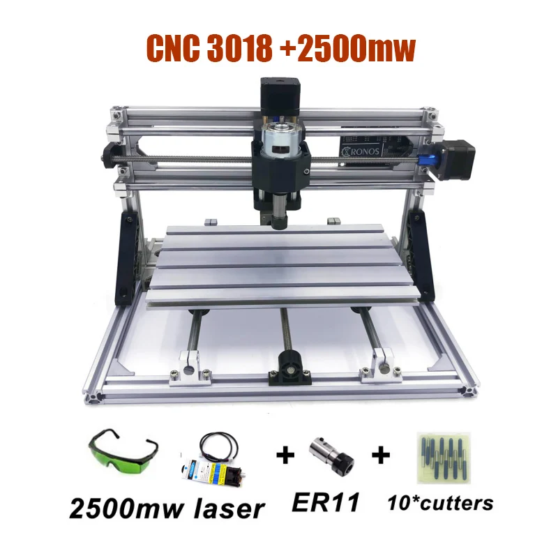 Новая модель маршрутизатора CNC 3018 USB лучше синие лазеры 500 МВт/2500 мвт/5500 МВт/15 Вт лазер DIY CNC3018 PRO Машина - Цвет: with 2500mw laser