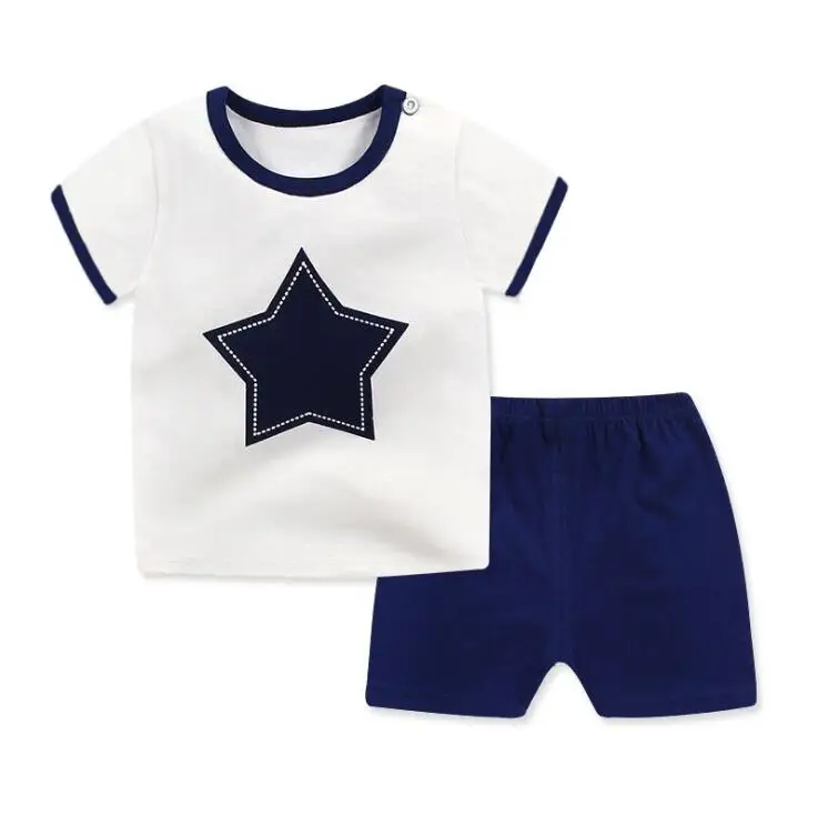 

2019 Children's Clothing Set Cartoon Short-Sleeved Shorts Baby Boy Girl suits kids costume