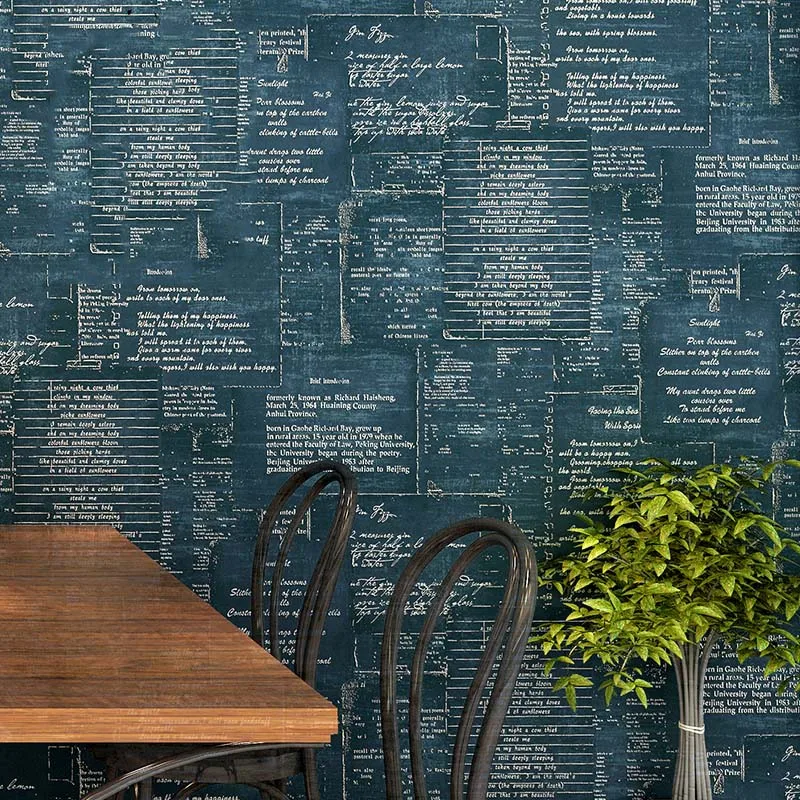 

American Retro 3D Stereo English Letter Wallpaper Personality Living Room Cafe Restaurant Clothing Store Non-Woven Wall Paper 3D