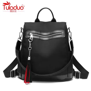 

Fashion Tassel Women Backpacks Large Capacity School Bags For Teenager Girl Waterproof Nylon Ladies Backpacks Famous Brand Bags