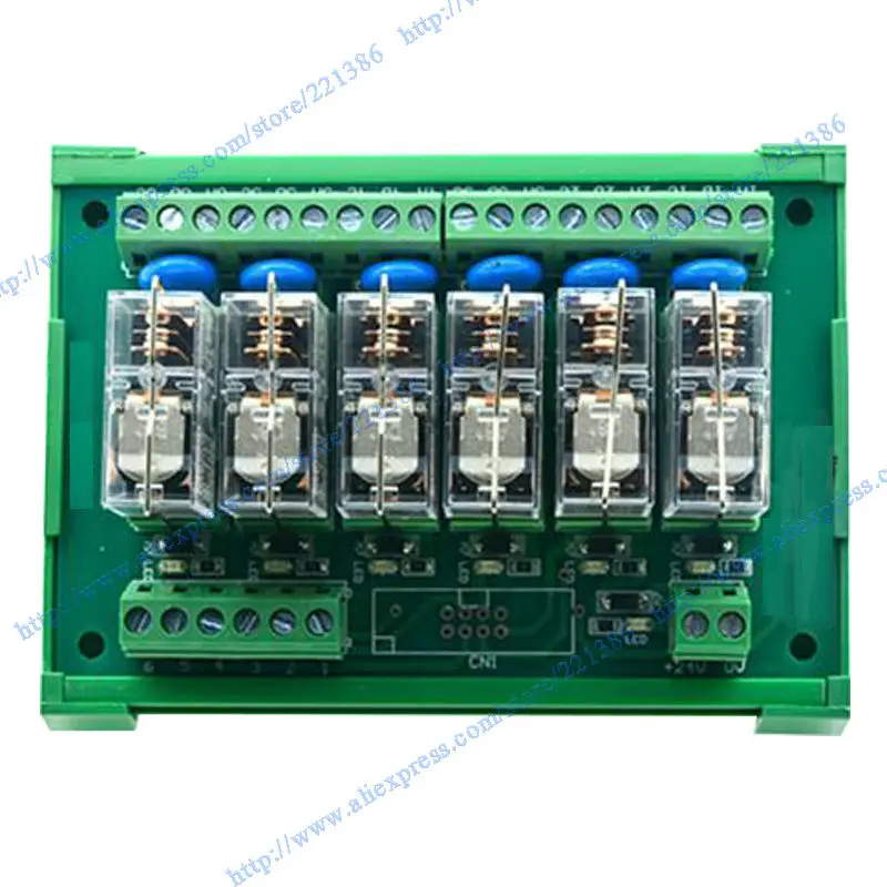 24V 16A Omron relay module 6 channel driver board output