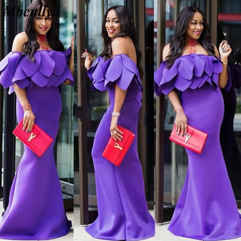 

Sexy Backless Mermaid African Bridesmaid Dress For Women 2019 Strapless Long Maid Of Honor Dress Party Purple Robe de soiree