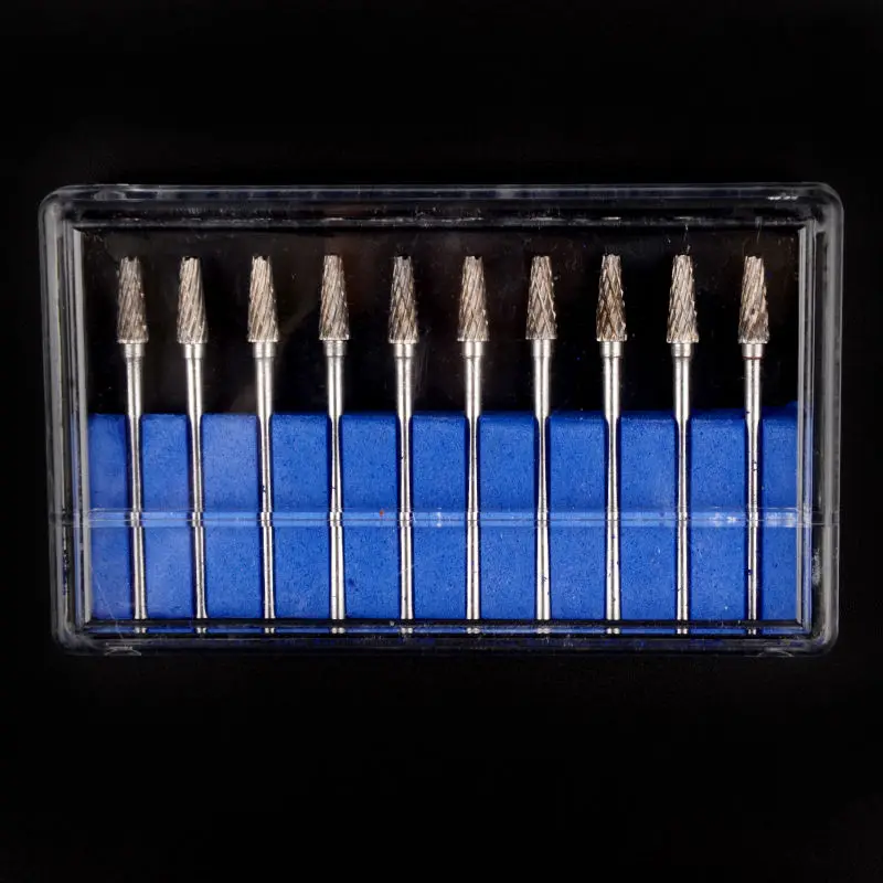 

10 PCS Dental Lab Polishing Drills Assorted Tungsten Steel Carbide Burs L04 2.35MM