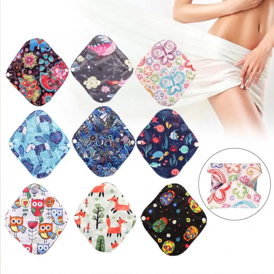 

3pcs + Storage Bag Reusable Charcoal soft Bamboo Cloth Menstrual Pads Washable Sanitary Towel Panty